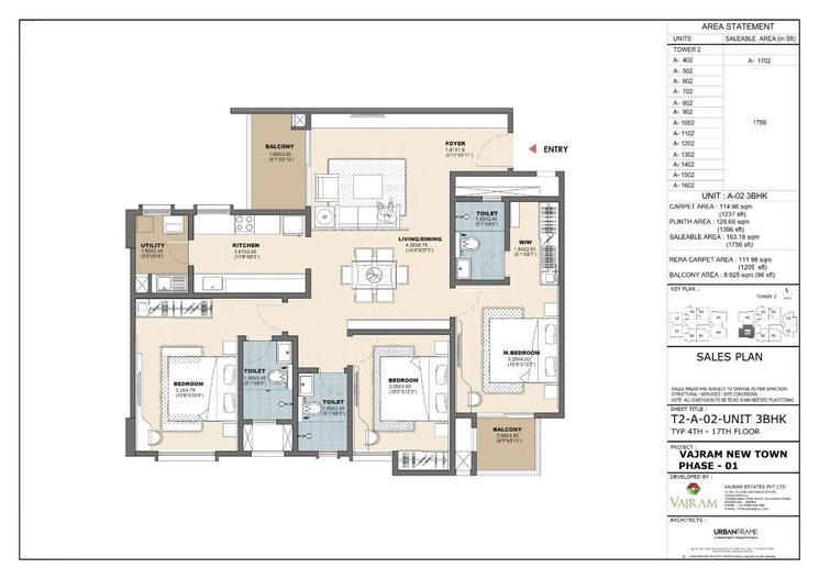 Floor Plan, vajram-newtown 3 Bedroom 1756 Sq.Ft. Apartment In Thanisandra Main Road Bangalore 9604321