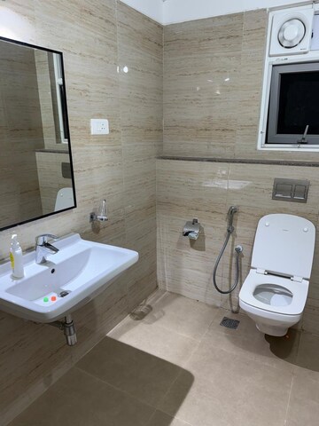 Bathroom in 3 BHK Apartment at Rajapushpa Provincia, Narsingi – for Rent
