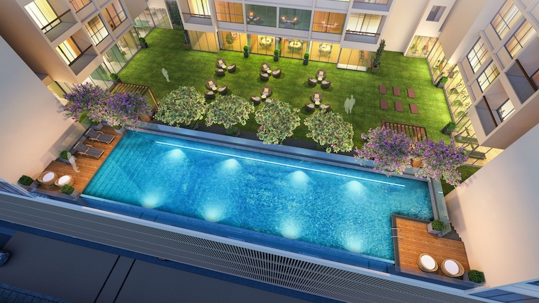 Swimming Pool, kumar-parth-towers 2 Bedroom 774 Sq.Ft. Apartment In Baner Pune 9604401