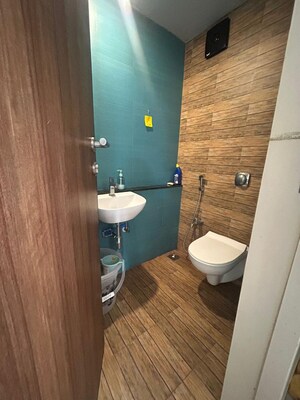 Bathroom in 3 BHK Apartment at Mahavir Square, Manpada – for Rent