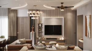 Living Room in 3 BHK Builder Floor at Parklands, Sector 85 – for Sale