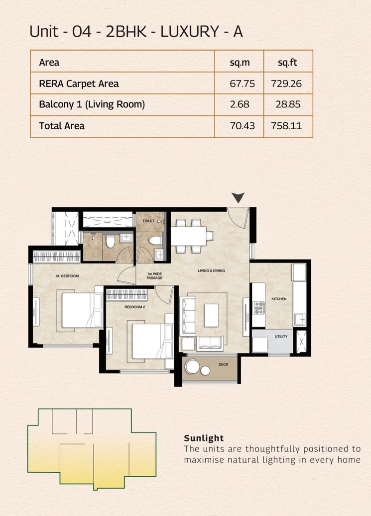 Floor Plan, mahindra-marina-64 2 Bedroom 758 Sq.Ft. Apartment In Malad West Mumbai 9606628