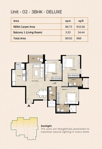Floor Plan in 2 BHK Apartment at Mahindra Marina 64, Malad West – for Sale