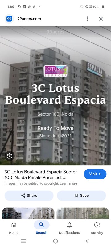 Floor Plan in 3 BHK Apartment at 3C Lotus Boulevard Espacia, Sector 100 – for Rent