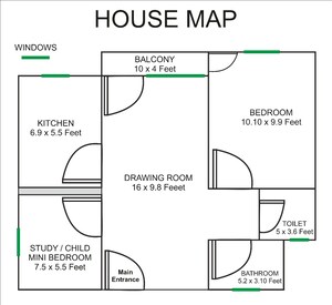 1 BHK Independent House – Map Location View at Indraprastha Villa, Sector 61 - for Sale