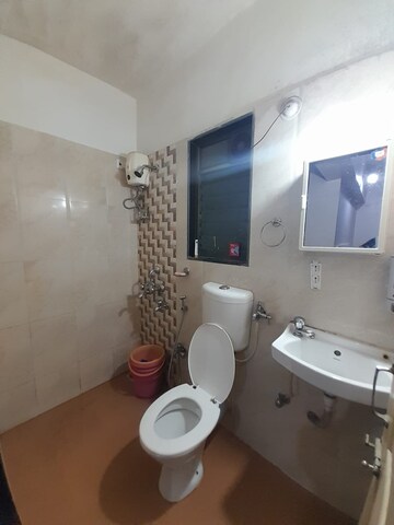 Bathroom in 3 BHK Apartment at Hill Garden, Manpada – for Rent