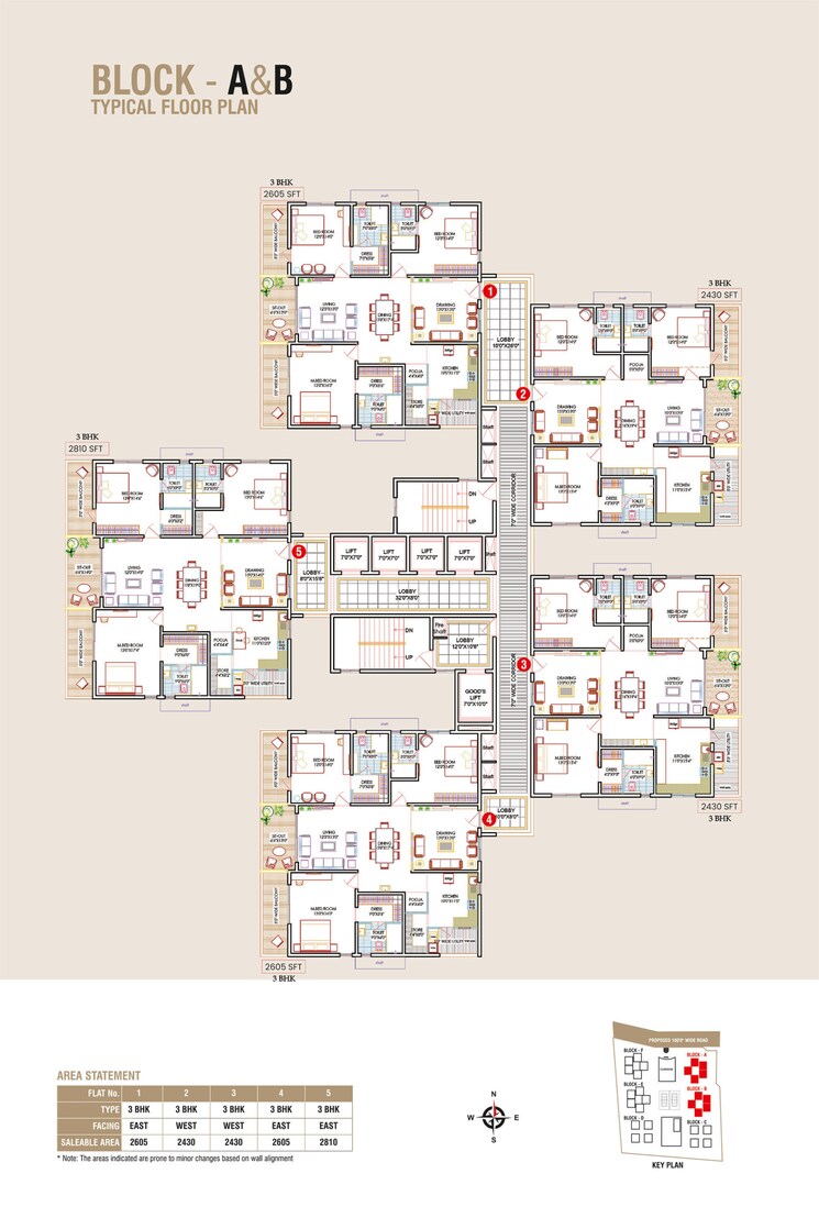 Master Plan, supadha-gamya 3 Bedroom 2430 Sq.Ft. Apartment In Tellapur Hyderabad 9609803