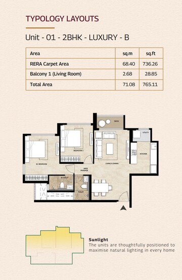 Floor Plan in 3 BHK Apartment at Mahindra Marina 64, Malad West – for Sale