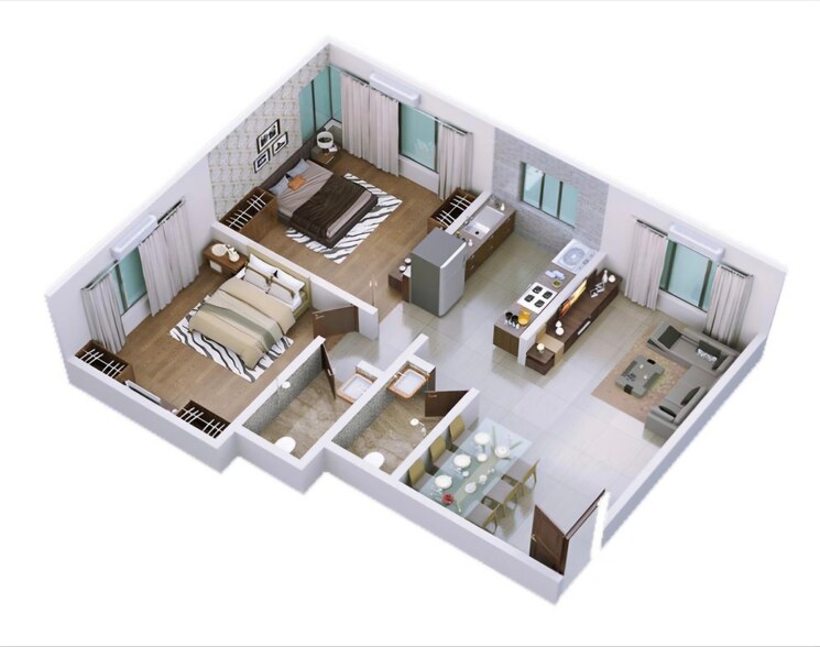 Floor Plan, andheri west 2 Bedroom 667 Sq.Ft. Apartment In Andheri West Mumbai 9610046