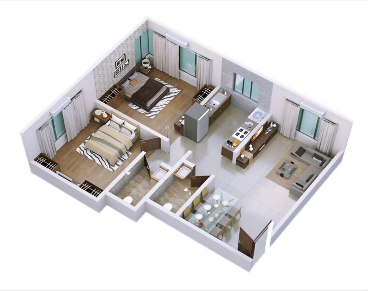 Floor Plan, andheri west 2 Bedroom 667 Sq.Ft. Apartment In Andheri West Mumbai 9610046