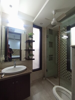 Bathroom in 3 BHK Builder Floor at Greater Kailash I – for Rent