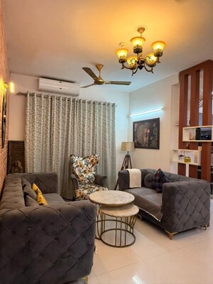 Living Room in 2.5 BHK Apartment at Geotech Pristine Avenue, Sector 16c Greater Noida – for Rent