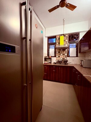 Kitchen in 2 BHK Builder Floor at Guru Nanak Enclave, Dhakoli – for Rent