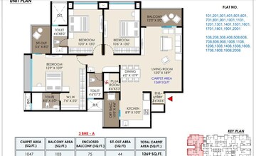 Floor Plan in 2 BHK Apartment at Ashtavinayak Dreams Riviera, Loni Kalbhor – for Sale