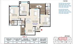 Floor Plan in 1 BHK Apartment at Ashtavinayak Dreams Riviera, Loni Kalbhor – for Sale