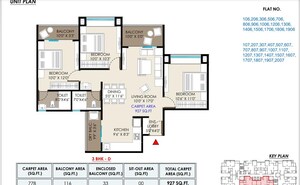 Floor Plan in 1 BHK Apartment at Ashtavinayak Dreams Riviera, Loni Kalbhor – for Sale
