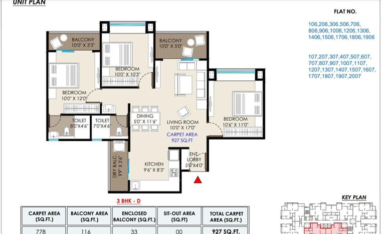 Floor Plan, ashtavinayak-dreams-riviera 1 Bedroom 503 Sq.Ft. Apartment In Loni Kalbhor Pune 9611747