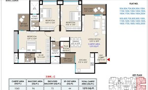 Floor Plan in 1 BHK Apartment at Ashtavinayak Dreams Riviera, Loni Kalbhor – for Sale
