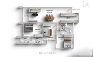 Floor Plan in 3 BHK Apartment at Kanakia Silicon Valley, Powai – for Sale