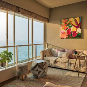 Living Room in 3 BHK Apartment at Juhu Gulmohar CHS, Gulmohar Colony – for Rent