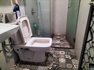 Bathroom in 3 BHK Apartment at Nav Joytiling CHS, Goregaon East – for Rent