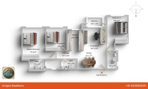 Floor Plan in 3 BHK Apartment at Hiranandani Highland, Powai – for Sale