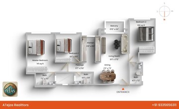 Floor Plan in 3 BHK Apartment at Hiranandani Highland, Powai – for Sale