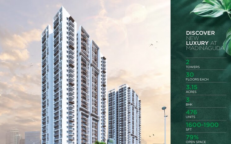 Exterior View, ksr-greens 3 Bedroom 1900 Sq.Ft. Apartment In Madinaguda Hyderabad 9619026