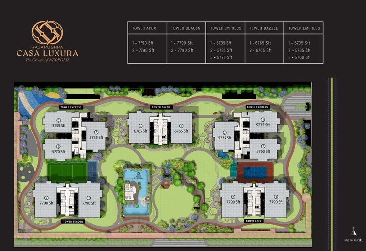 Master Plan, rajapushpa-casa-luxura 4 Bedroom 5735 Sq.Ft. Apartment In Narsingi Hyderabad 9620283