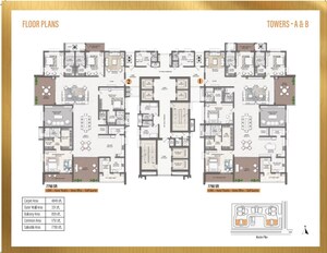 Floor Plan in 4 BHK Apartment at Rajapushpa Casa Luxura, Narsingi – for Sale
