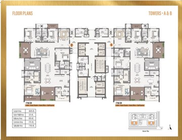 Floor Plan in 4 BHK Apartment at Rajapushpa Casa Luxura, Narsingi – for Sale