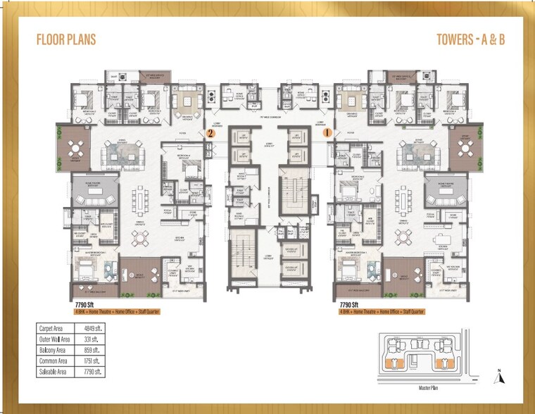 Floor Plan, rajapushpa-casa-luxura 4 Bedroom 5735 Sq.Ft. Apartment In Narsingi Hyderabad 9620283