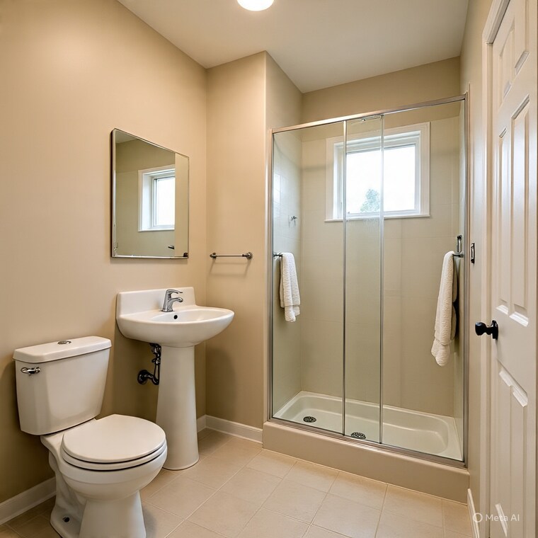 Bathroom, ganga nagar 2 Bedroom 640 Sq.Ft. Apartment In Ganga Nagar Rishikesh 9620372