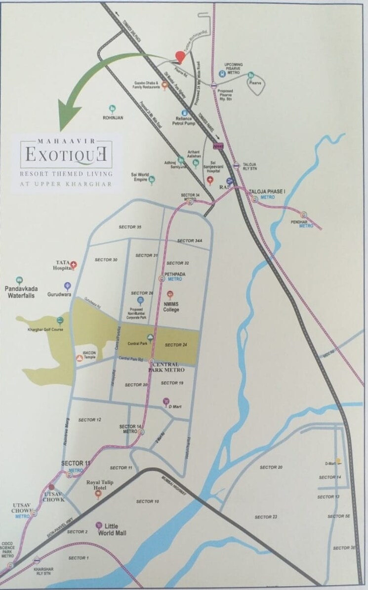Map Location, mahaavir-exotique 3 Bedroom 700 Sq.Ft. Apartment In Kharghar Navi Mumbai 9621394