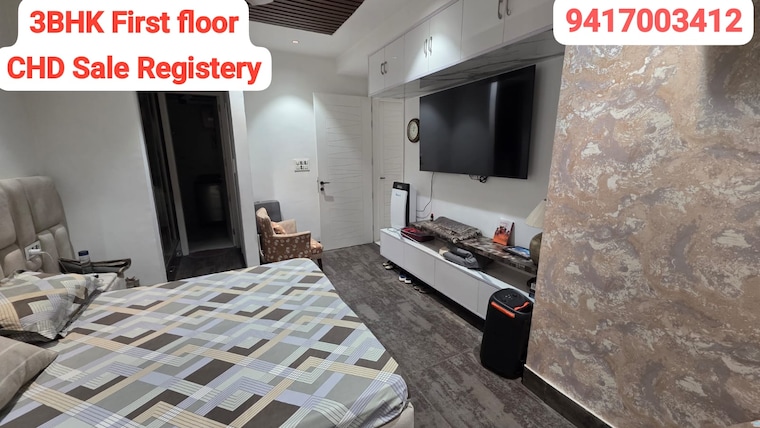 Bedroom, nk-sharma-savitry-greens 3 Bedroom 1735 Sq.Ft. Apartment In Lohgarh Zirakpur 9622249