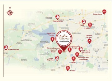 3 BHK Apartment – Map Location View at Navins Hillview Avenue, Thirumudivakkam - for Sale