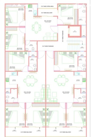 Floor Plan in 3 BHK Apartment at Chattarpur – for Sale