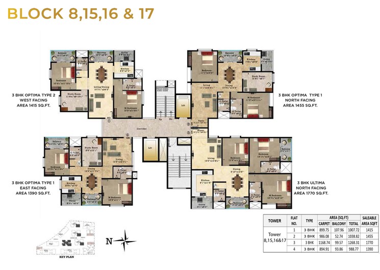 Floor Plan, shriram-park-63 3 Bedroom 1770 Sq.Ft. Apartment In Perungalathur Chennai 9489706