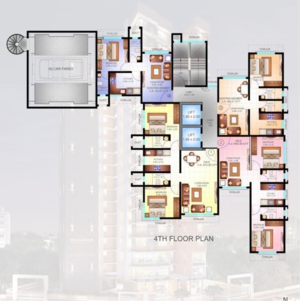Floor Plan in 1 BHK Apartment at MU Castle, Kadam Nagar – for Rent