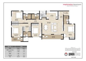 Floor Plan in 4 BHK Apartment at Mahindra Newhaven, Singasandra – for Sale