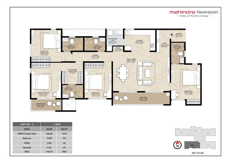 Floor Plan, mahindra-newhaven 4 Bedroom 2396 Sq.Ft. Apartment In Singasandra Bangalore 9623768