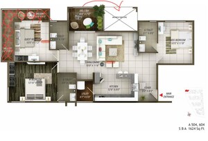 Floor Plan in 3 BHK Apartment at Concorde Epitome, Electronic City Phase ii – for Sale