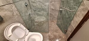 Bathroom in 3 BHK Apartment at Bhandari 43 Privet Drive, Balewadi – for Rent