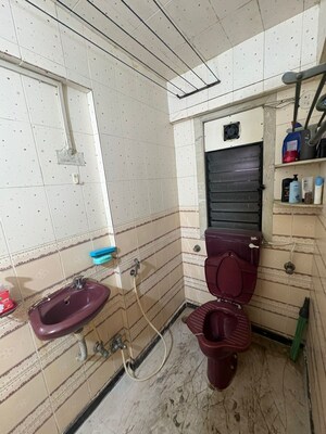 Bathroom in 2 BHK Apartment at Balaji Garden CHS, Kopar Khairane – for Rent