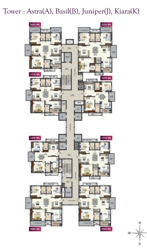 Floor Plan in 3 BHK Apartment at Narsingi – for Sale