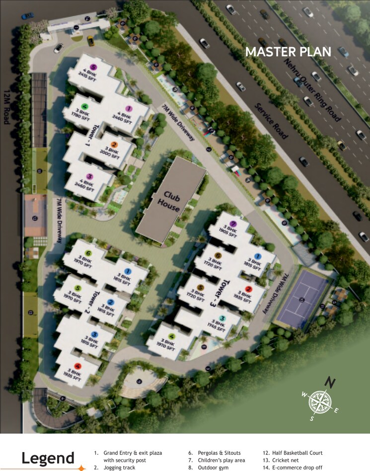 Master Plan, ramky-one-astra 3 Bedroom 1720 Sq.Ft. Apartment In Kokapet Hyderabad 9626573