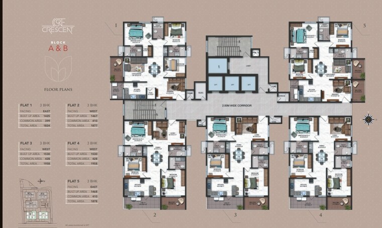 Floor Plan, serilingampally 3 Bedroom 2540 Sq.Ft. Apartment In Serilingampally Hyderabad 9626619