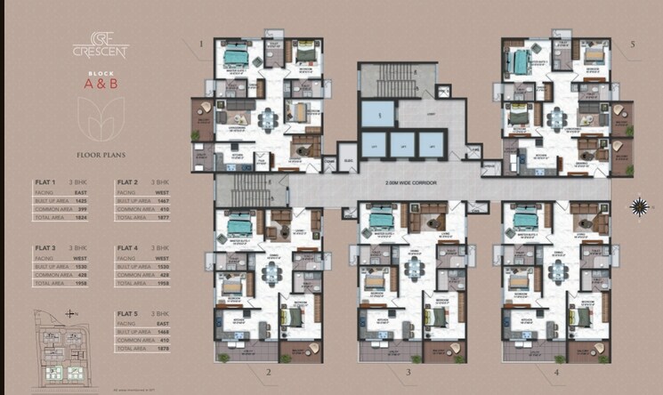 Floor Plan, serilingampally 3 Bedroom 2548 Sq.Ft. Apartment In Serilingampally Hyderabad 9626683