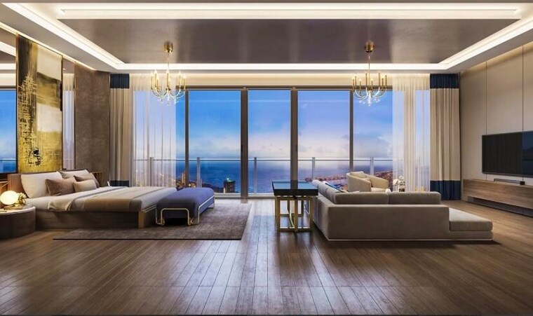 Living Room, sugee-marina-bay 3 Bedroom 1817 Sq.Ft. Apartment In Worli Mumbai 9627547