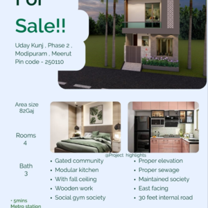 Floor Plan in 3 BHK Independent House at Modipuram – for Sale